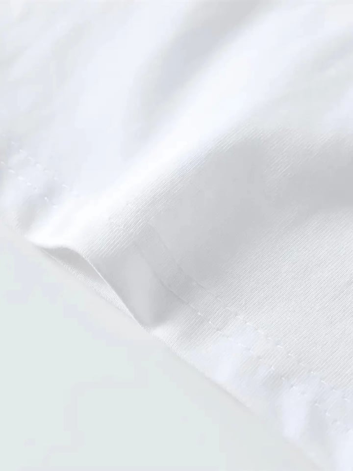 Baskılı Oversize Bisiklet Yaka T-shirt - Beyaz