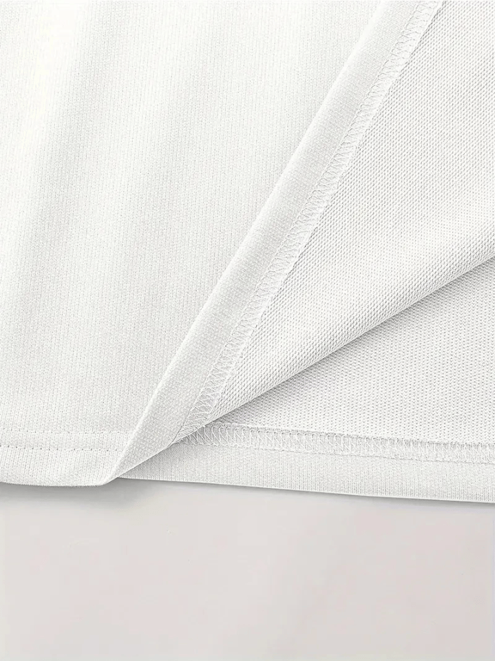 Baskılı Oversize Bisiklet Yaka T-shirt - Beyaz