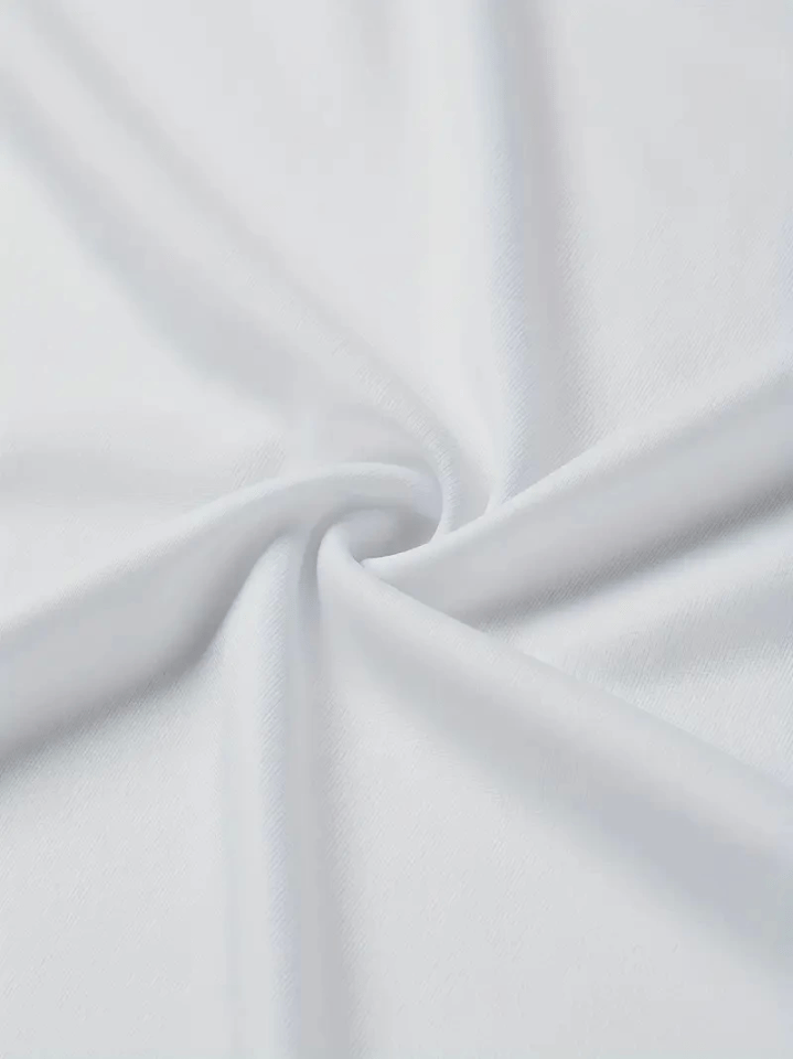 Baskılı Oversize Bisiklet Yaka T-shirt - Beyaz