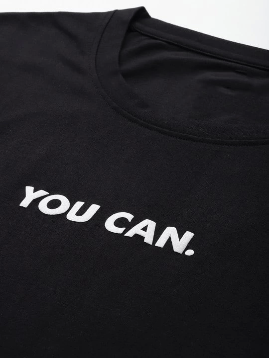 Baskılı Oversize T-shirt - Siyah