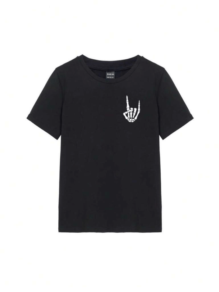 Baskılı T-shirt - Siyah