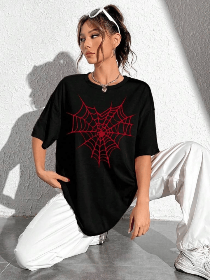 Baskılı T-shirt - Siyah