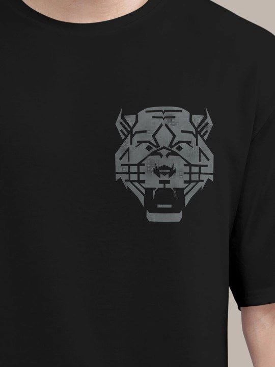 Erkek Baskılı Oversize T-shirt - Siyah