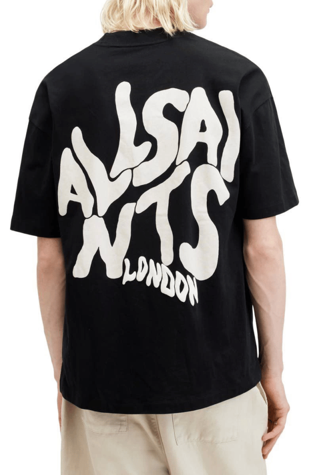 Erkek Baskılı Oversize T-shirt - Siyah