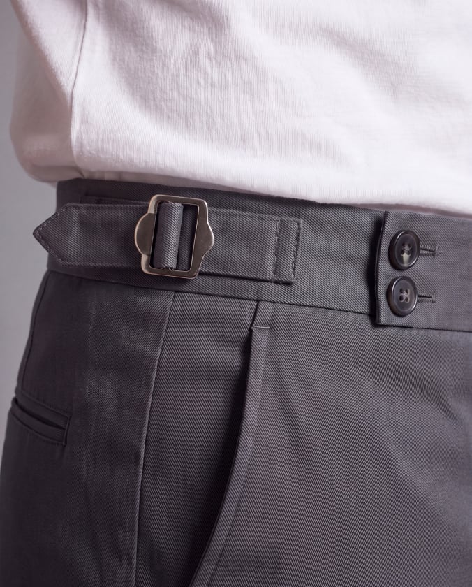 Erkek Toka Detaylı Kumaş Pantolon