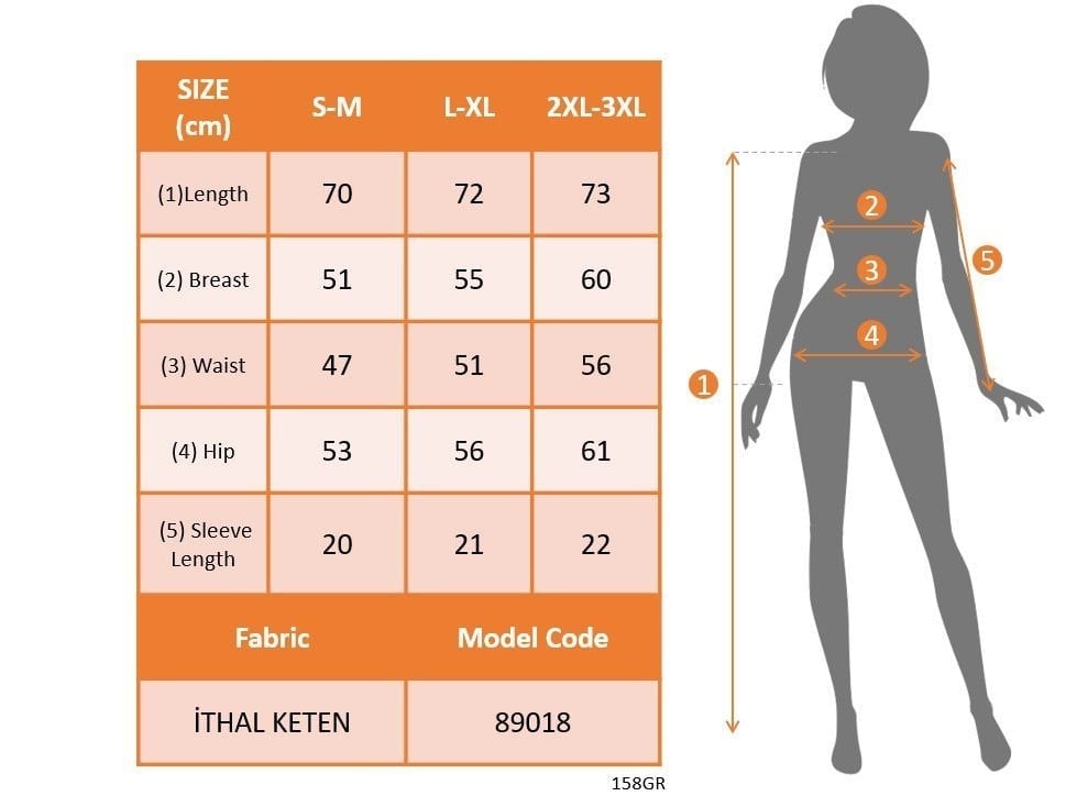 Kadın Kısa Kollu çentikli V Düğme Detaylı V Yaka önden Pileli Ithal Keten Bluz