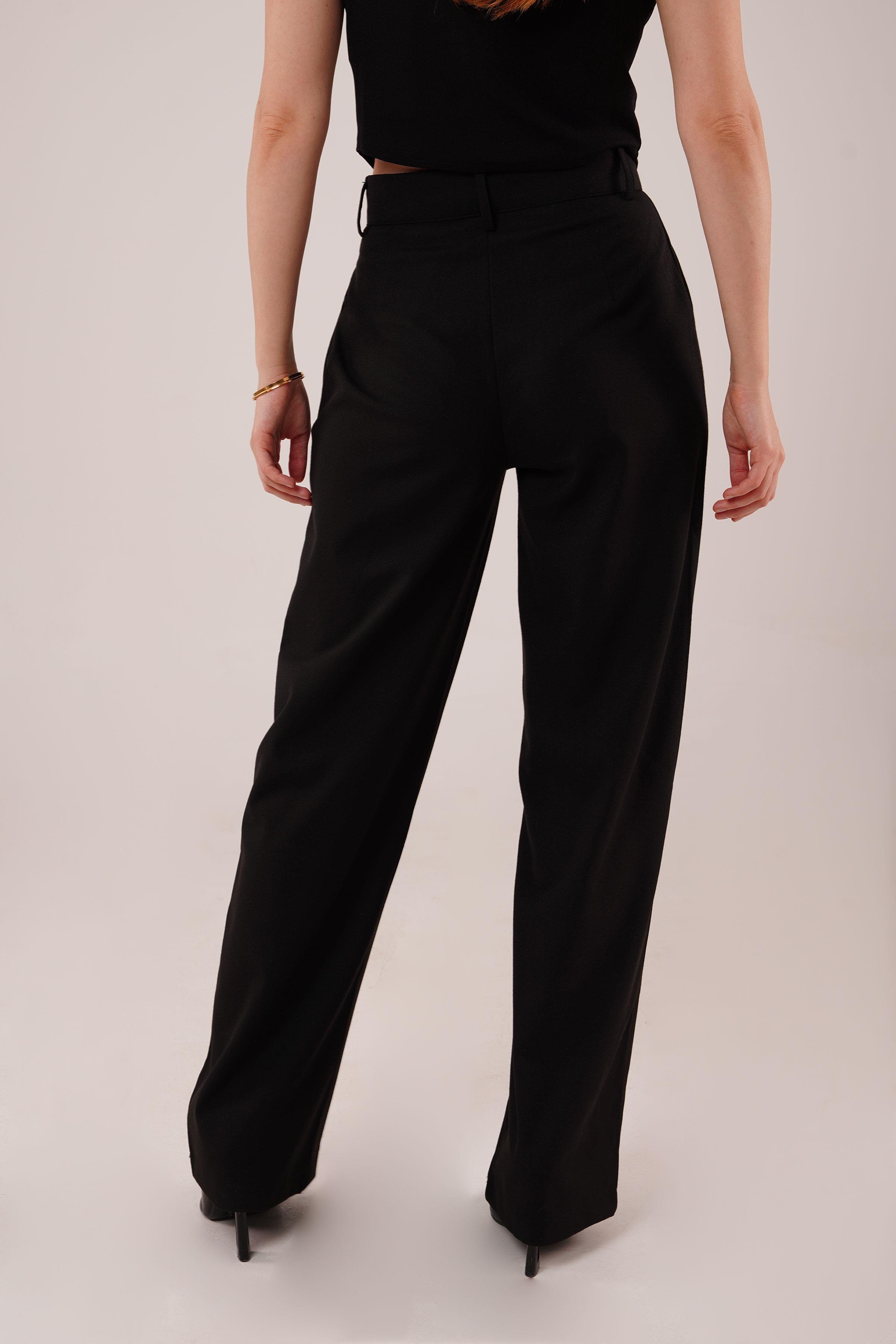 Premium Model Oturtmalı Siyah Pantolon