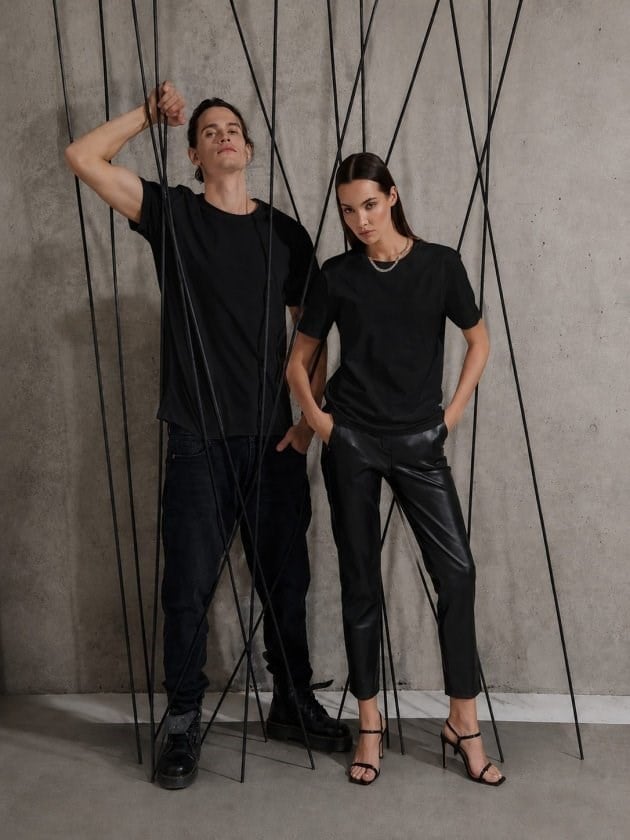 Unisex Kısa Kollu Bisiklet Yaka Basic Viskon Bluz