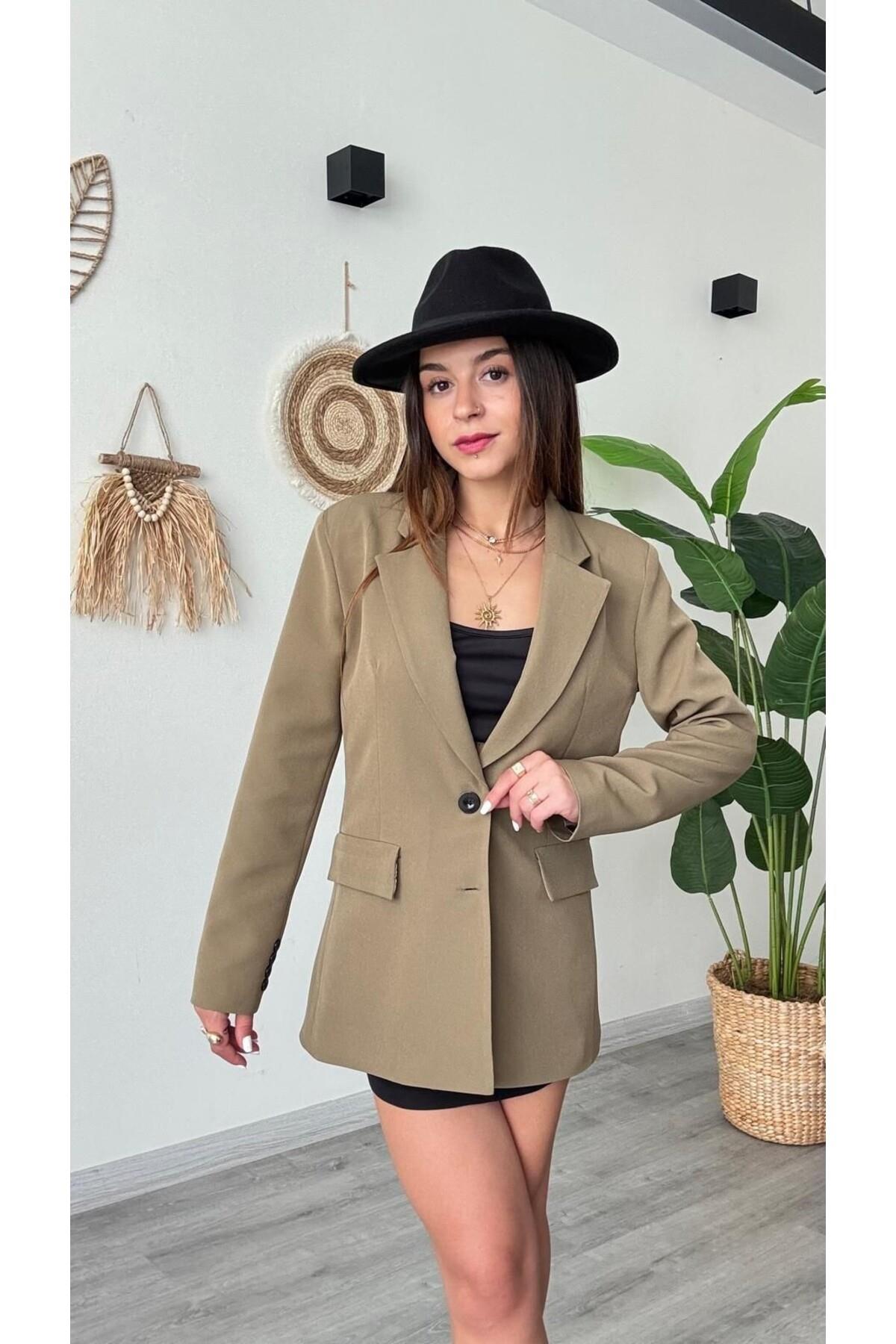 Kadın Haki Blazer CEKET