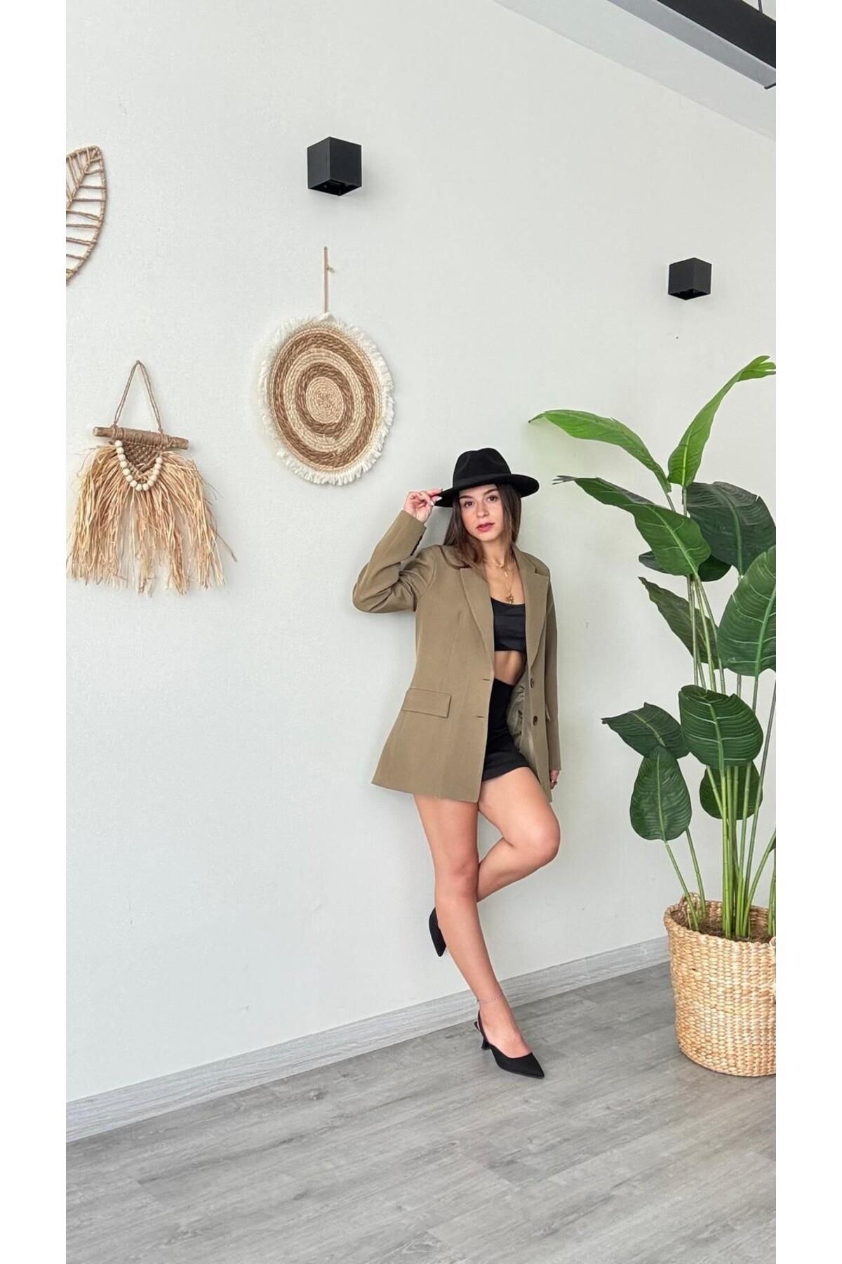 Kadın Haki Blazer CEKET