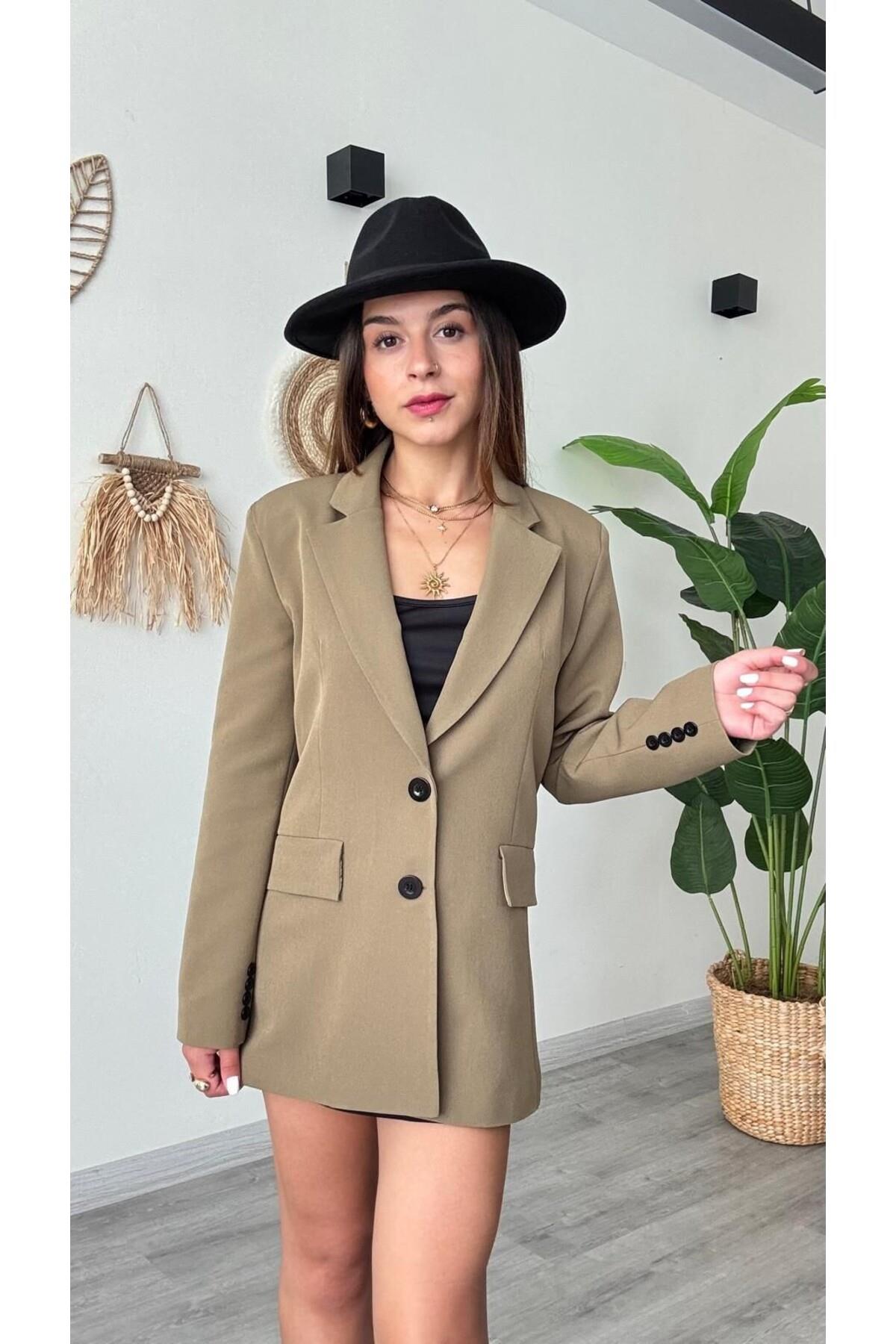 Kadın Haki Blazer CEKET