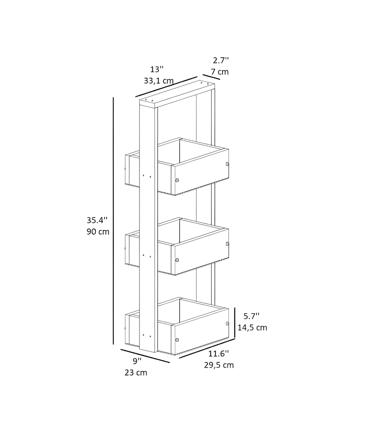 Erguliya 3 Katlı Sepet Organizer & Banyo Dolabı