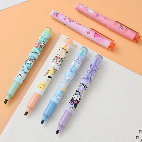 6'lı Fosforlu Kalem Seti - Hello Kitty Kuromi ve Arkadaşları