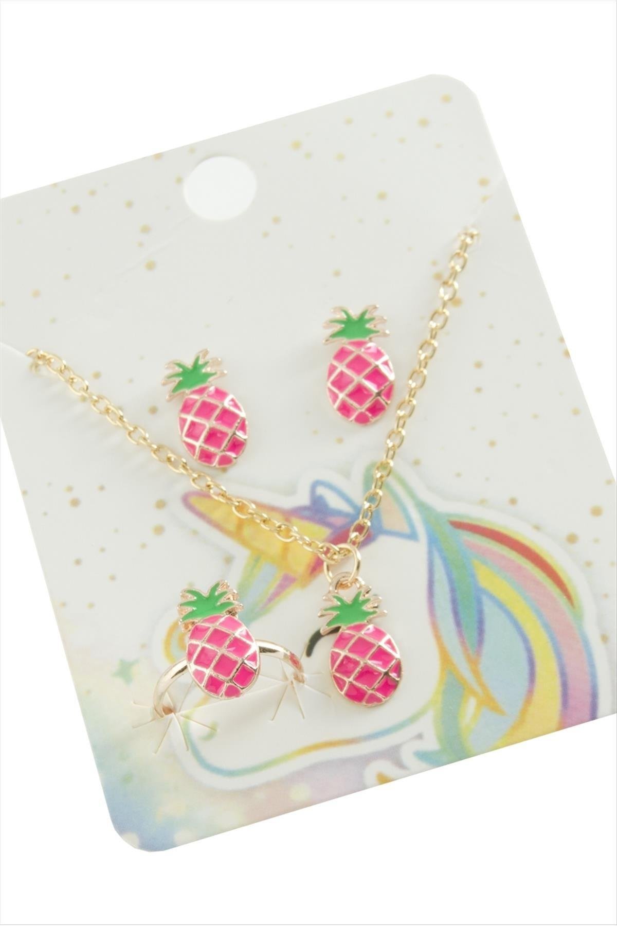 Ananas Mineli Set Kolye