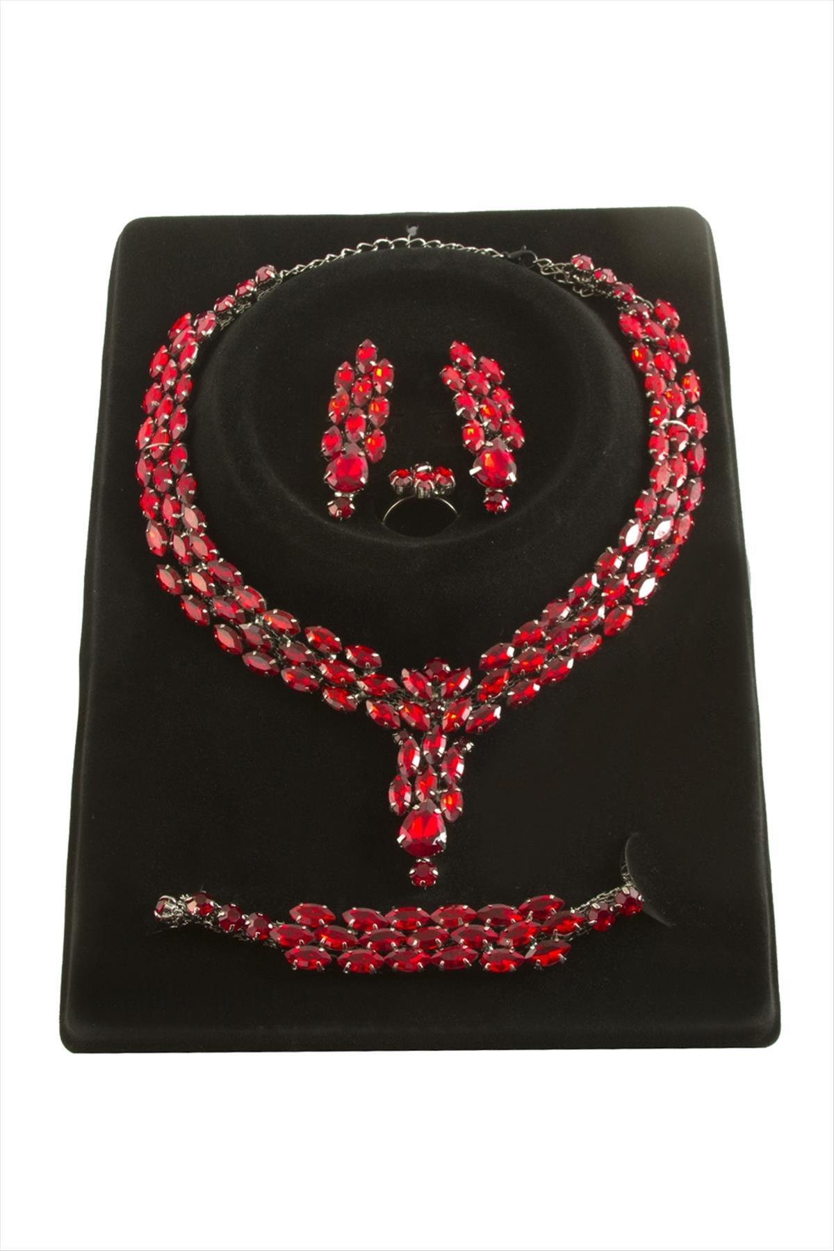 Damla Taşlı Set Kolye