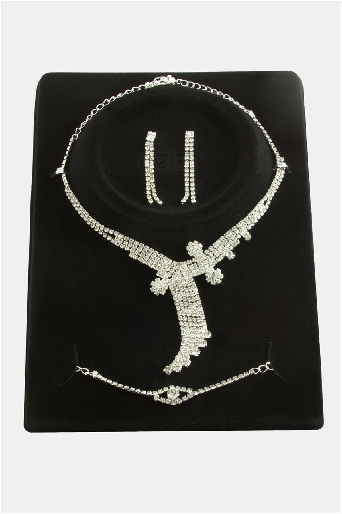 Taşlı Lüks Set Kolye