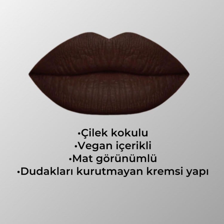 AgateDuo Kahverengi Likit Mat Ruj & Far 6ml