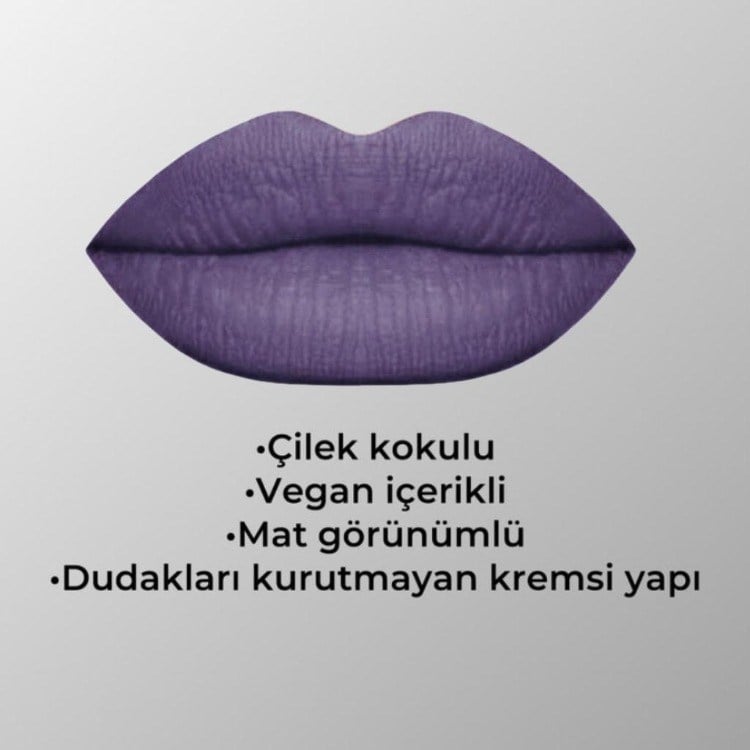 FluoriteDuo Lila Mat Likit Ruj & Far 6ml