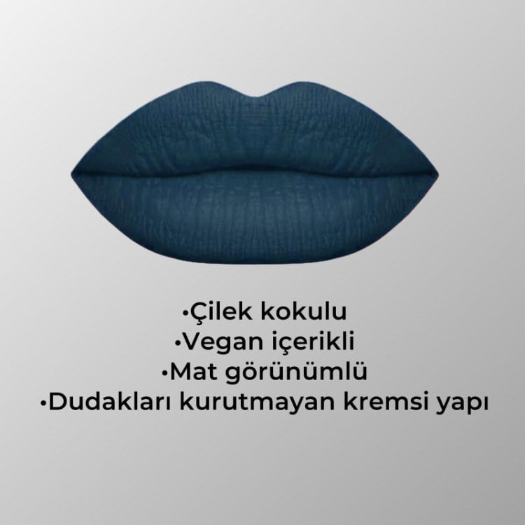 LapisDuo Koyu Turkuaz Mat Likşt Ruj & Far 6ml