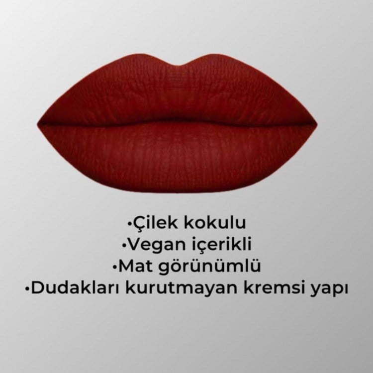 RubyDuo Kırmızı Mat Likit Ruj & Far 6ml