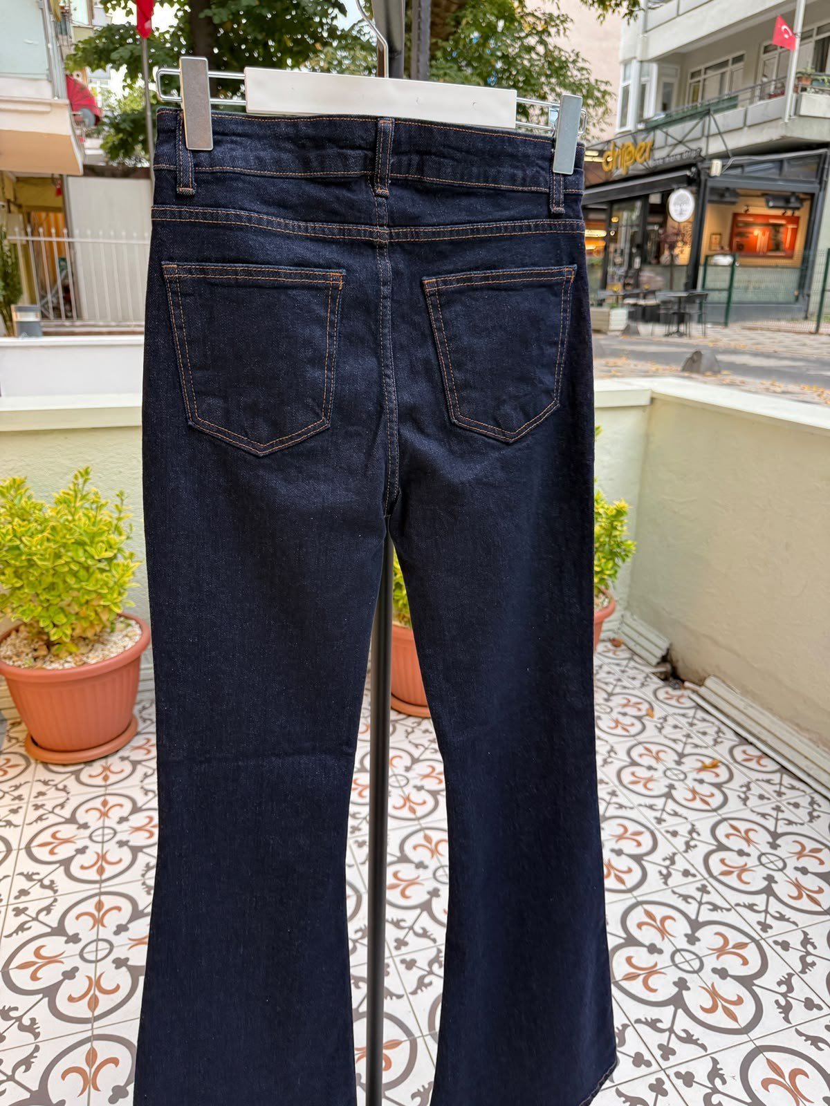 Lacivert İspanyol Paça Jean