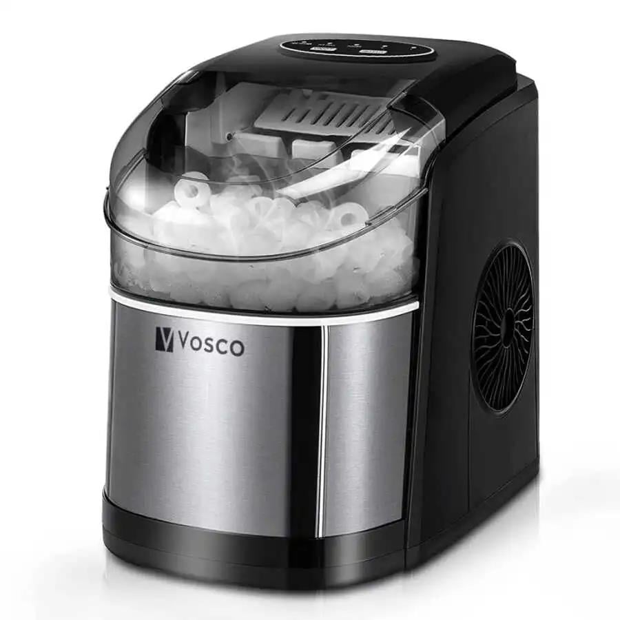 Vosco Buz Makinesi 12 Kg Set Üstü, Siyah