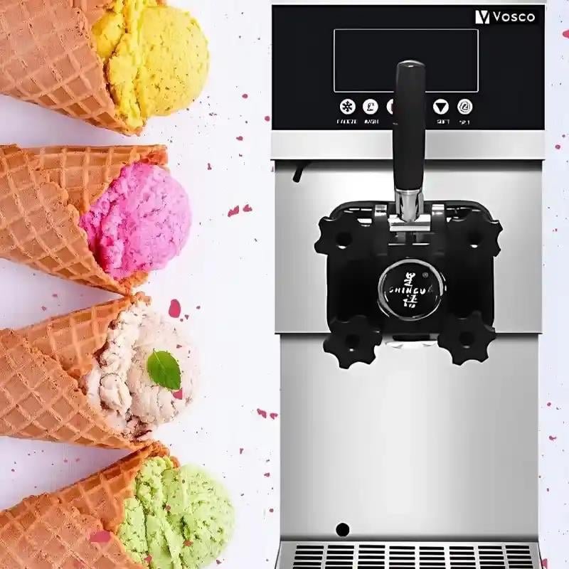 Vosco Pro Silver Soft Dondurma Makinası Set Üstü Tek Kollu