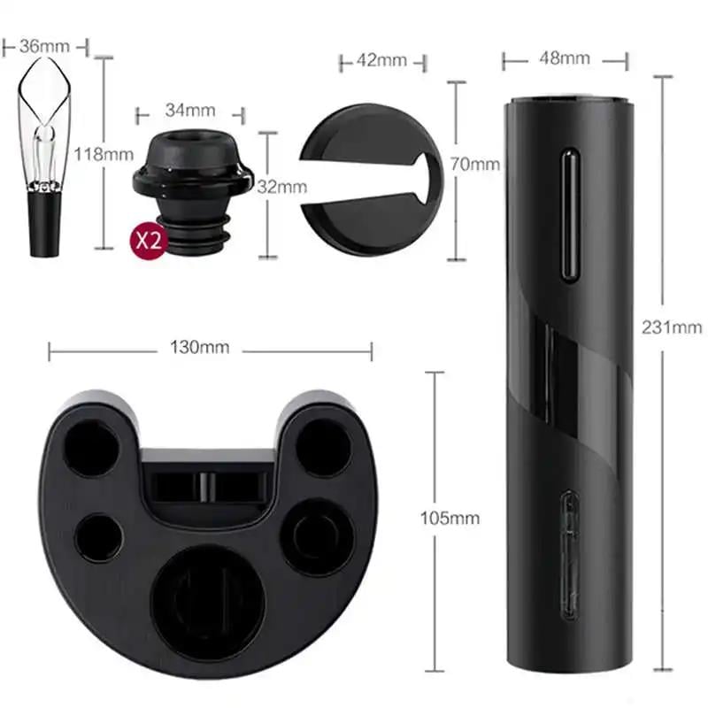 Vosco VNS-01 Wine Opener Otomatik Tirbuşon Şarap Açacağı, Elektrikli, Siyah