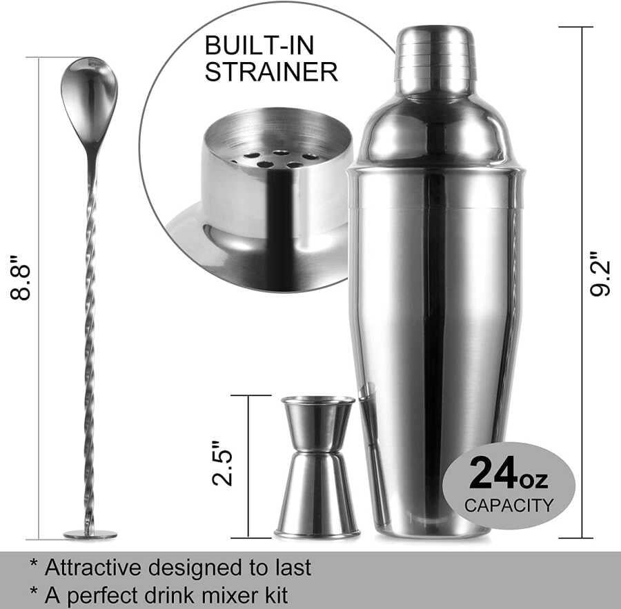 Vosco VSC-K3 3 Parça Bar Kokteyl Seti, 750 ml