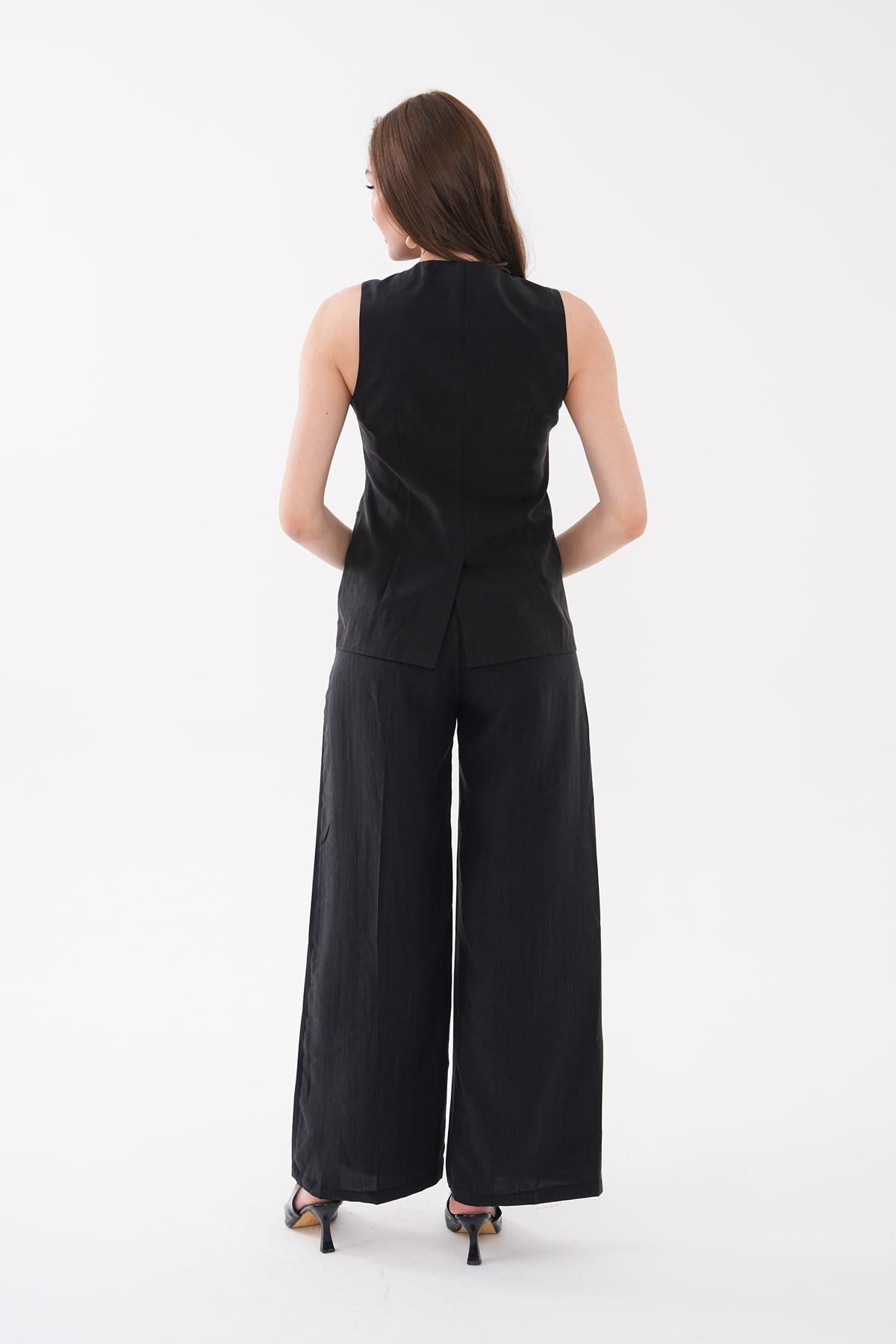 Premium Kumaş Tensel Pantolon Siyah