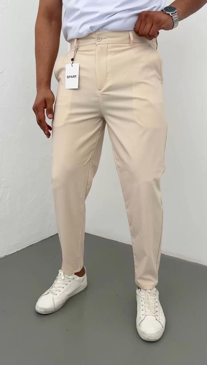 Krem Kumaş Pantolonn