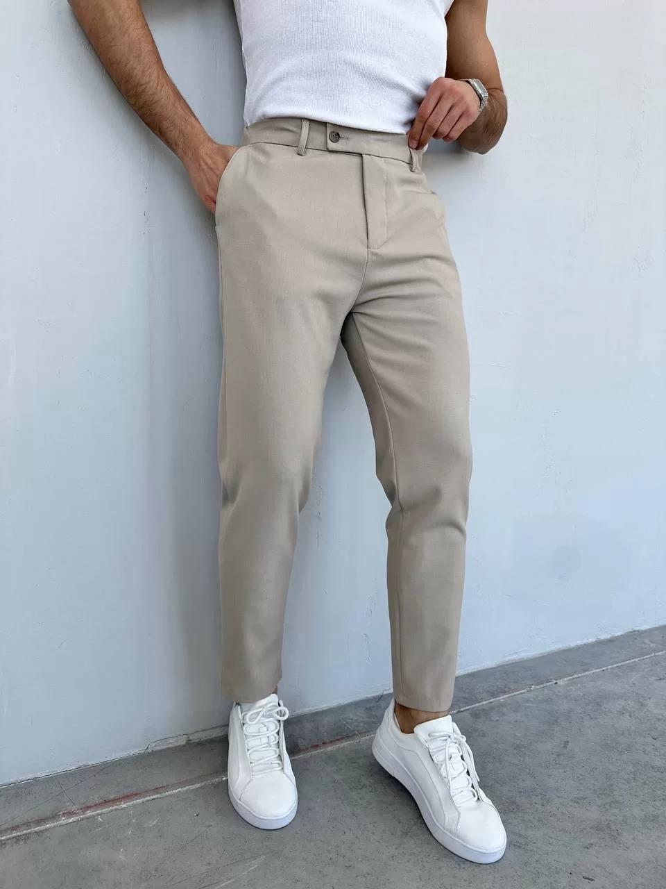 Krem Kumaş Pantolonn