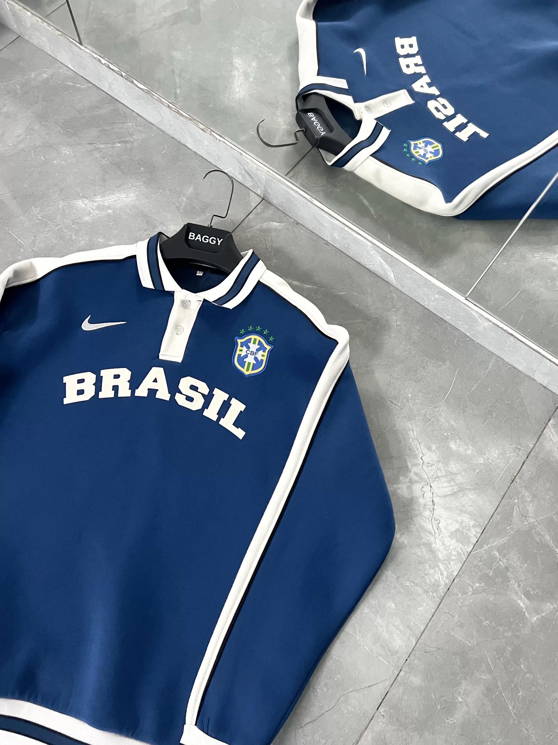 Mavi Yakalı Brasil Sweat