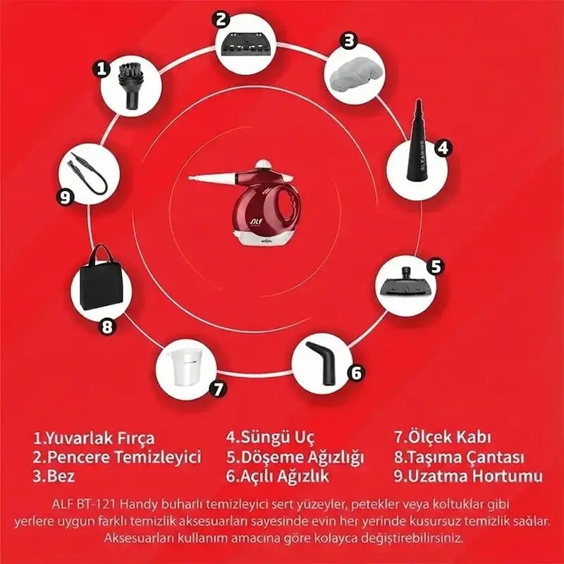 ALF Handy BT-121 Steam Force Buhar Basınçlı Pratik Temizleyici
