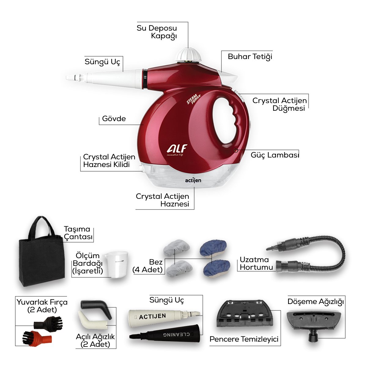 ALF Handy BT-121 Steam Force Buhar Basınçlı Pratik Temizleyici