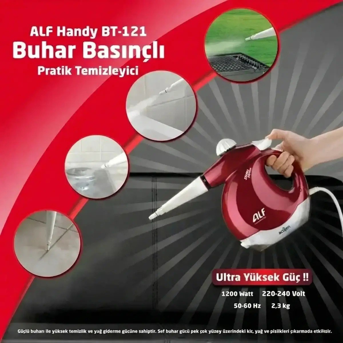 ALF Handy BT-121 Steam Force Buhar Basınçlı Pratik Temizleyici
