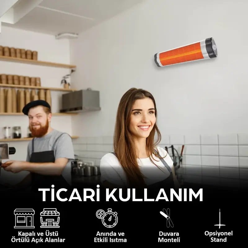 UFO Star 1900 W Duvar Tipi Isıtıcı - Termostatlı