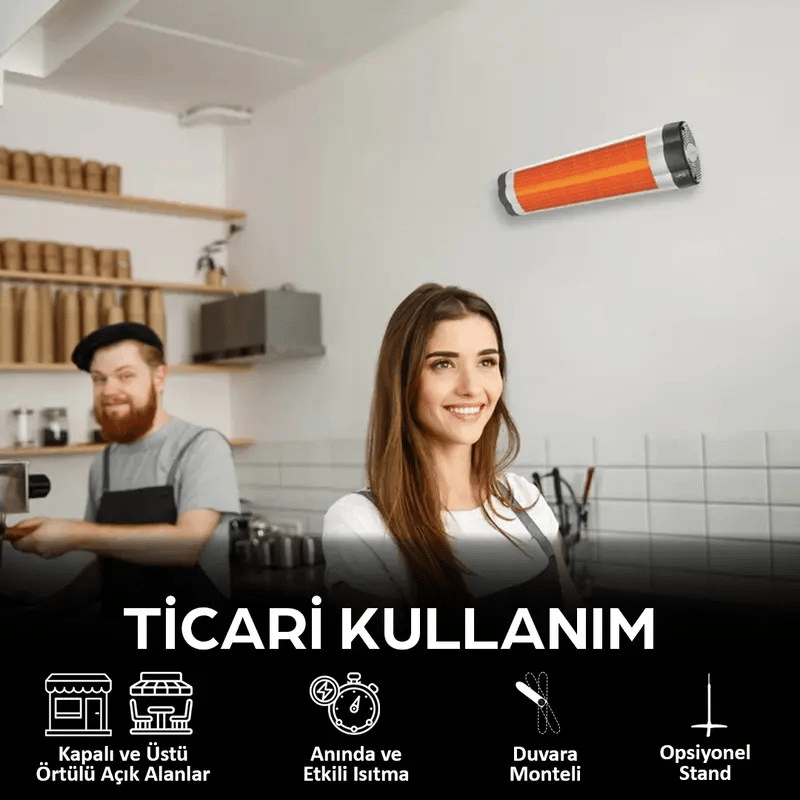 UFO Star 2400 W Duvar Tipi Isıtıcı - Termostatlı