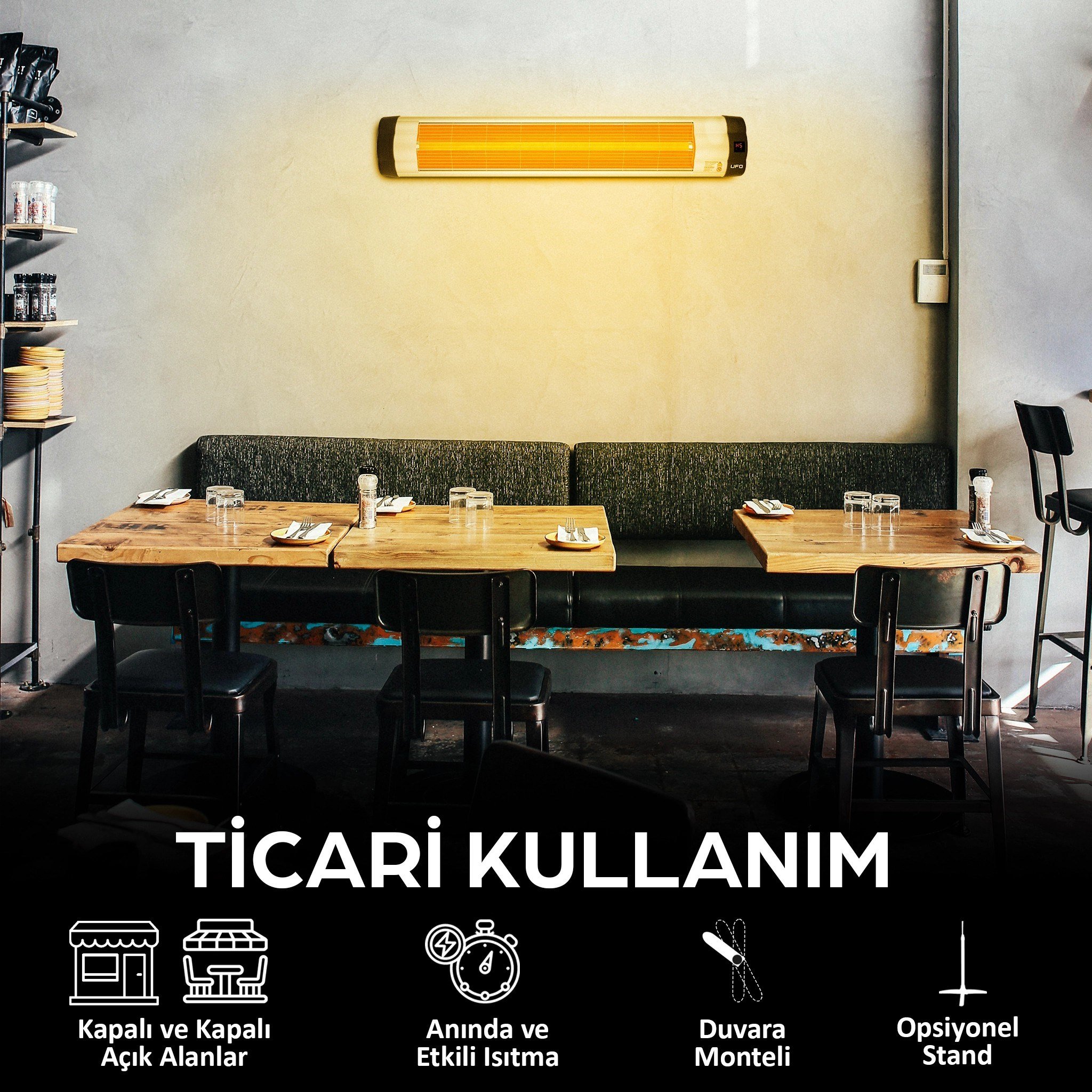 UFO Star 3000 W Duvar Tipi Isıtıcı - Uzaktan Kumandalı