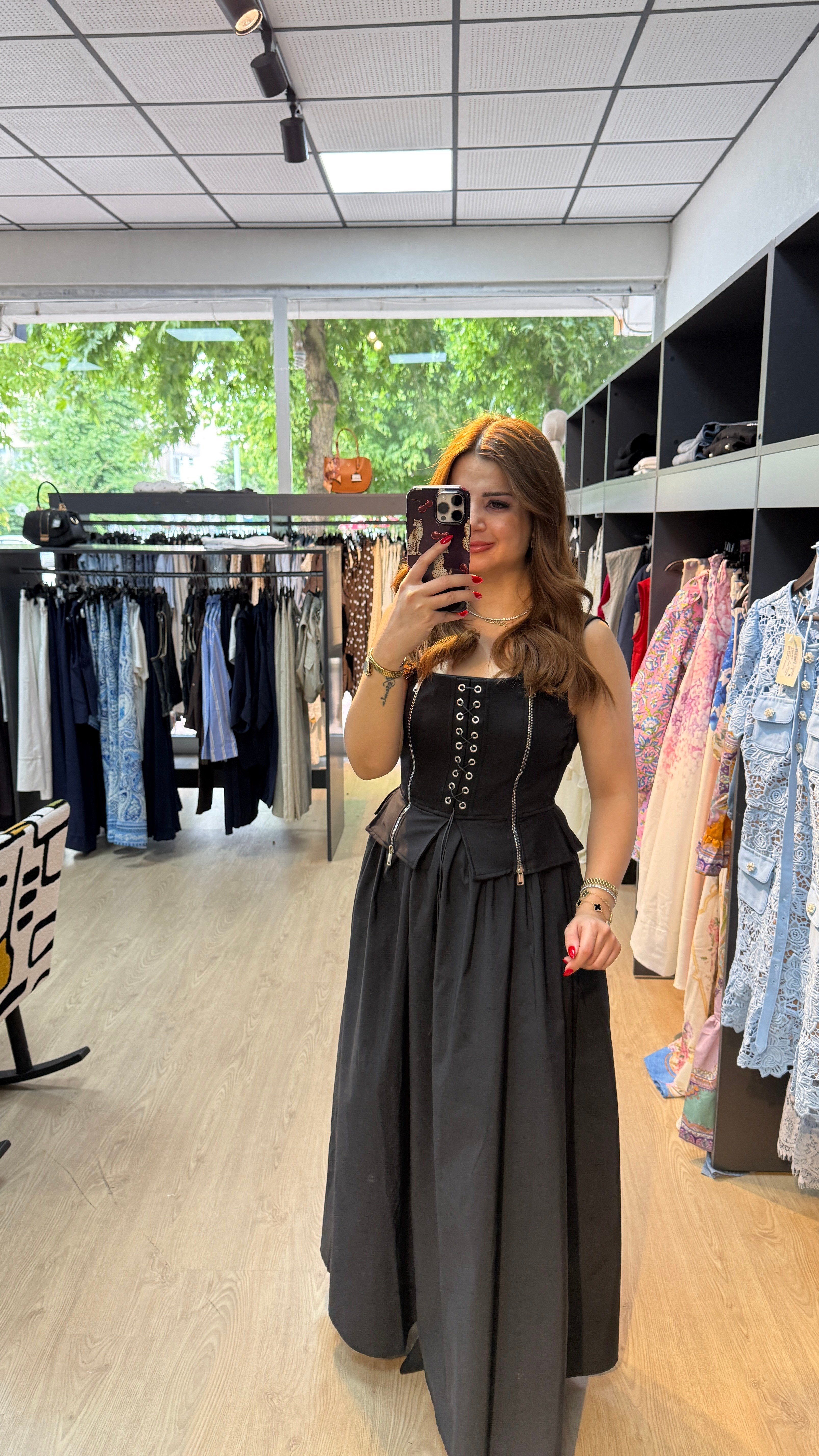 Fermuar Detaylı Korse Elbise