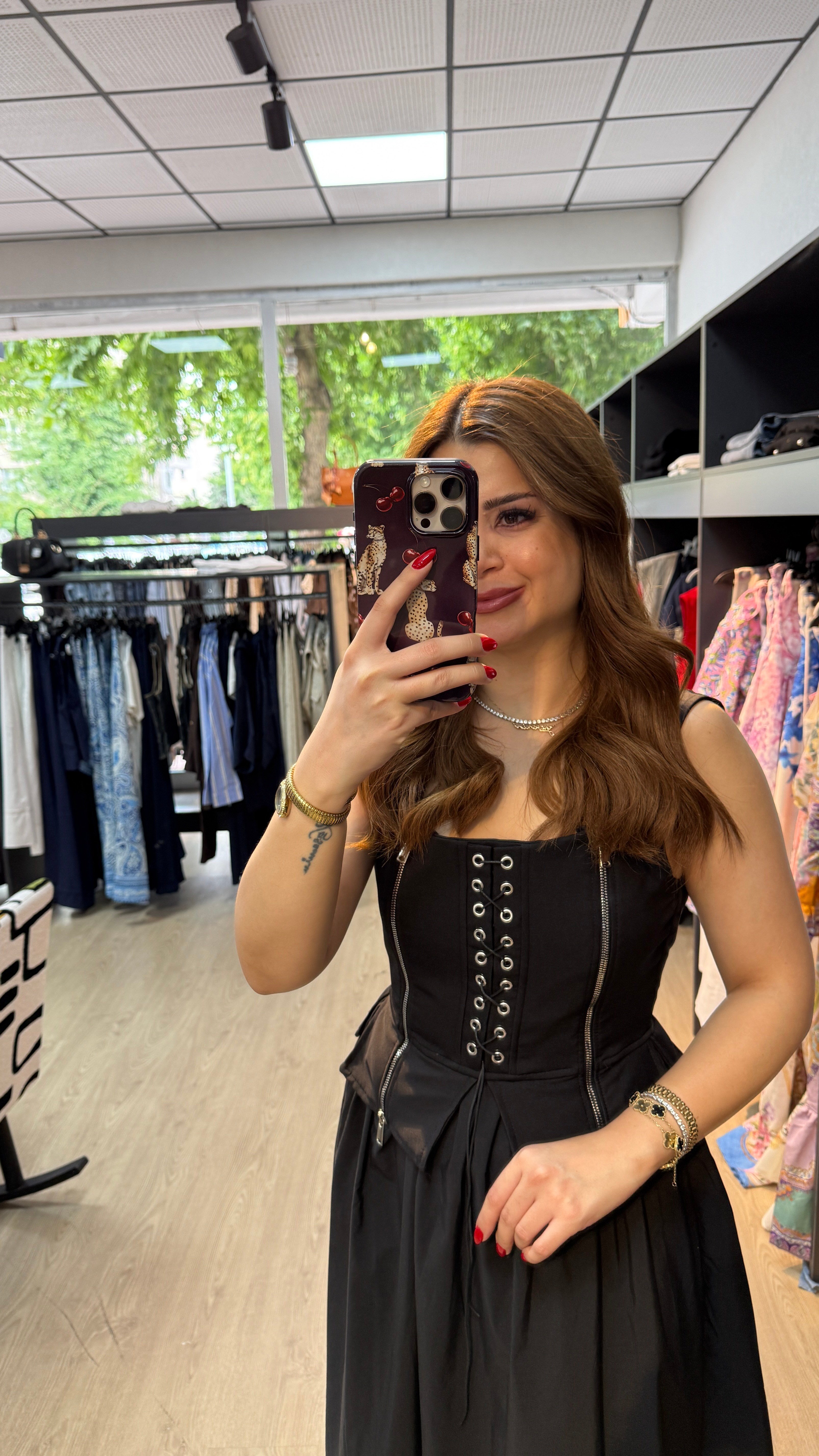 Fermuar Detaylı Korse Elbise