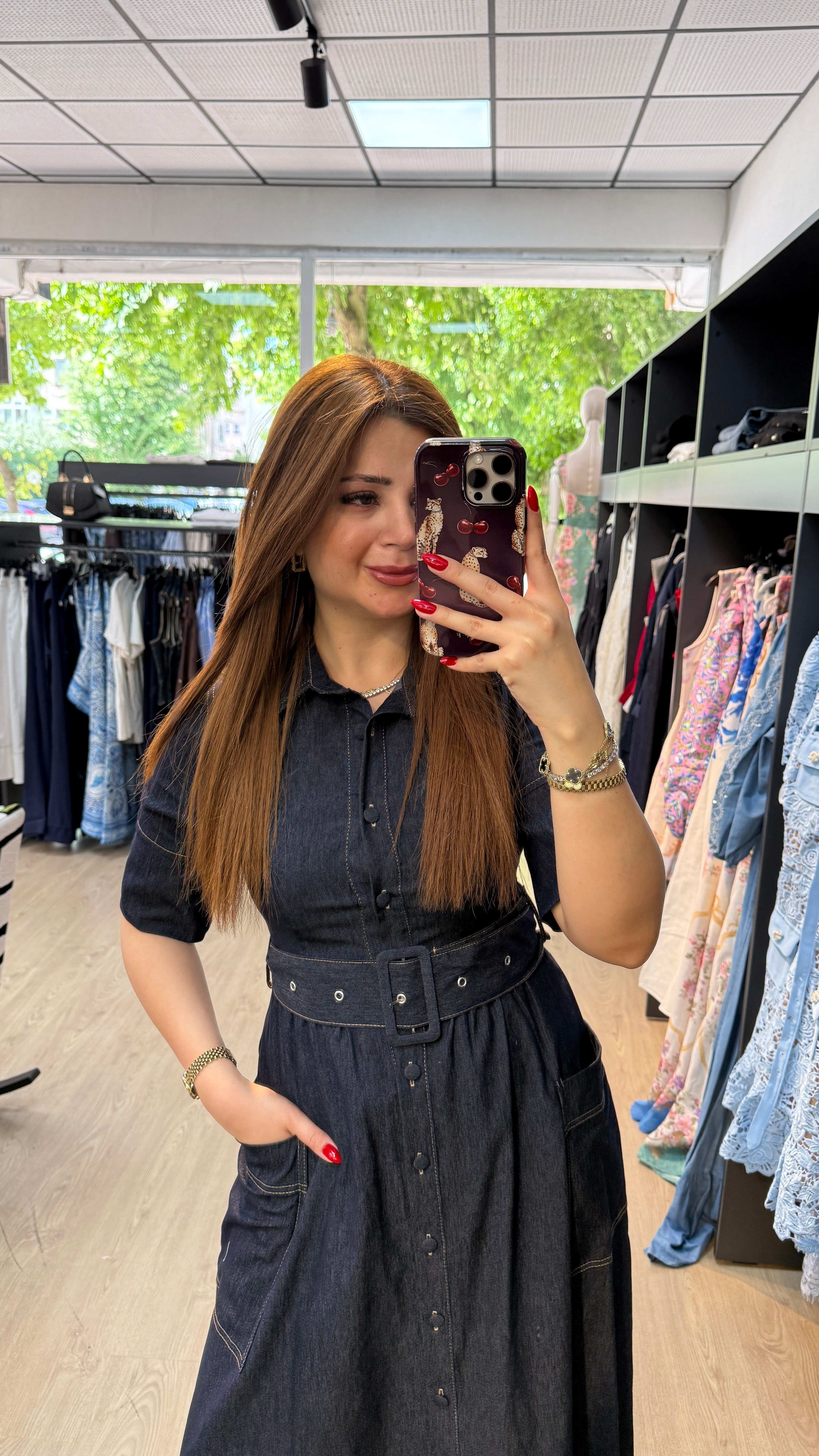 Kemerli Kot Elbise