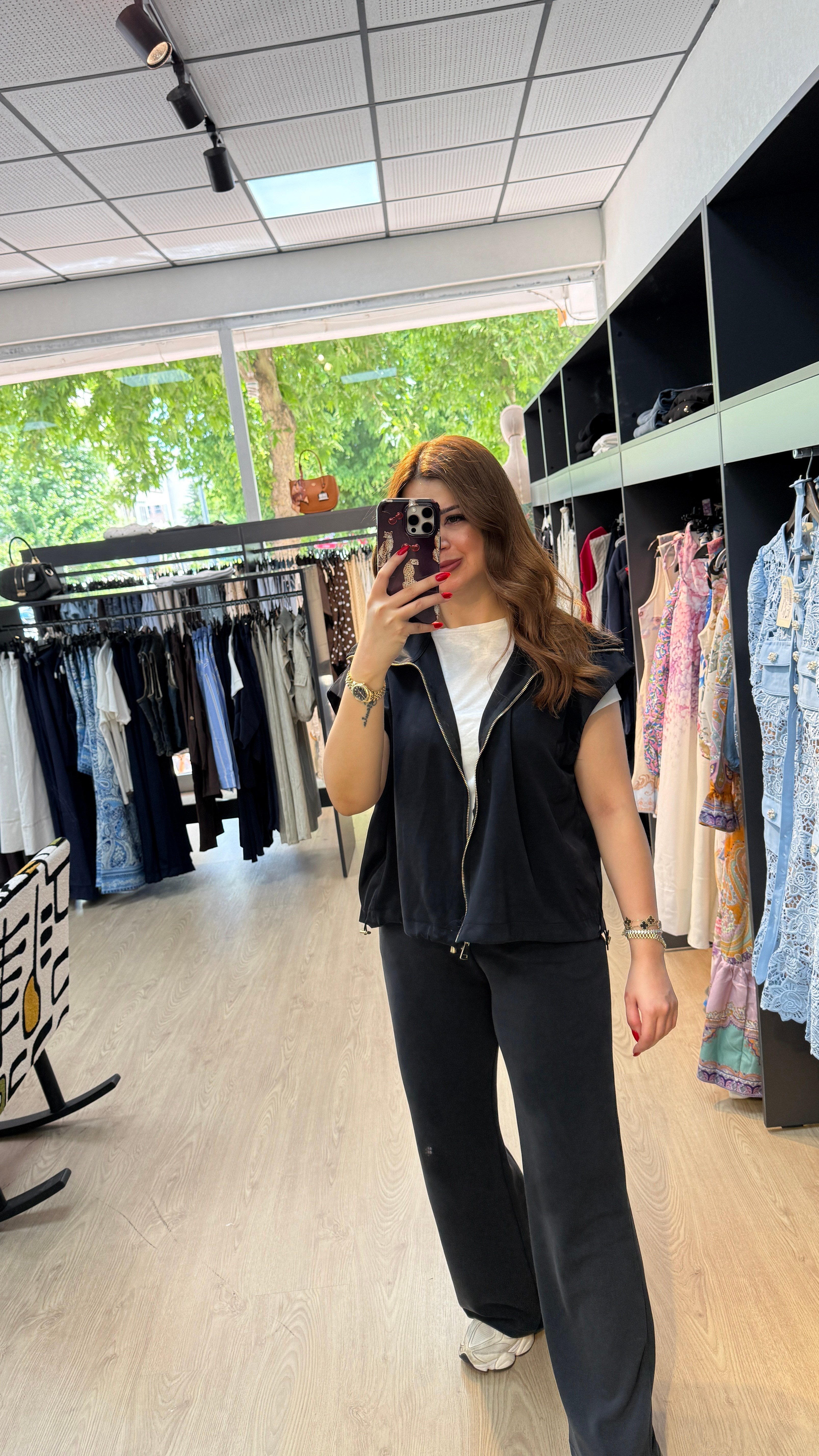 Marka Muadili Yaka Detaylı Modal Kumaş Takım