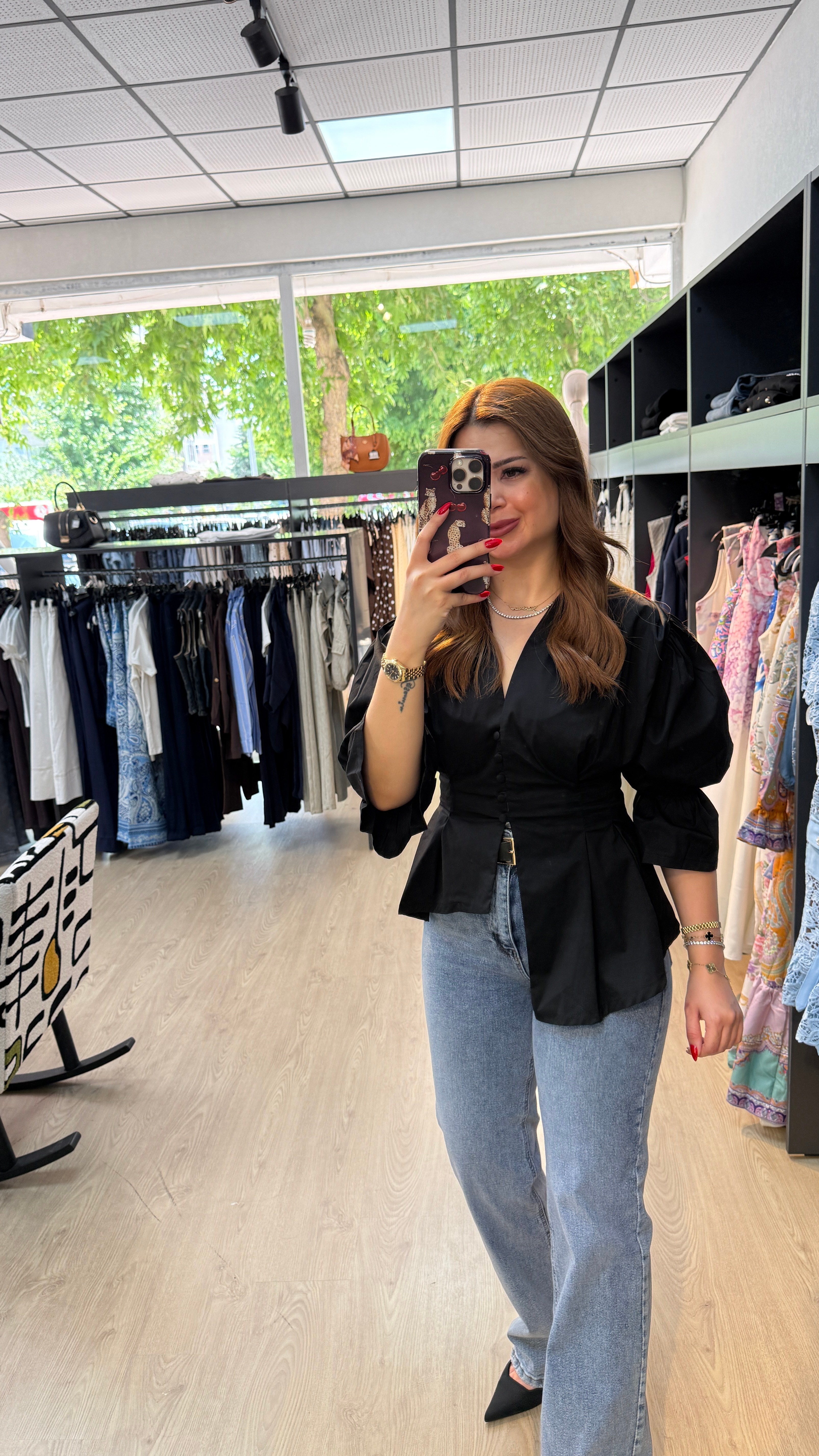 Önü Düğmeli Ges Kol Gömlek