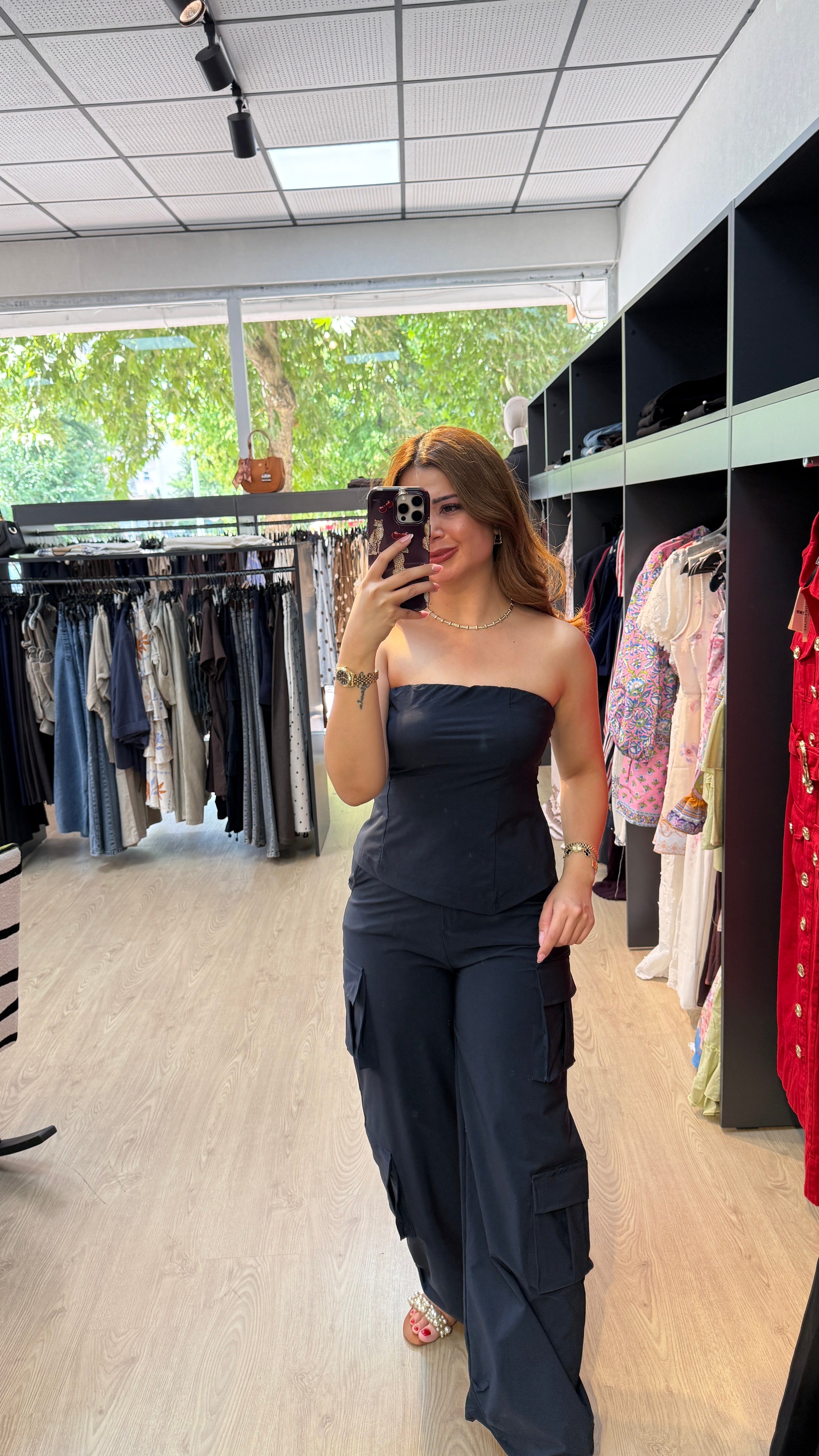 Paraşüt Kumaş Lacivert Bustiyerli Takım