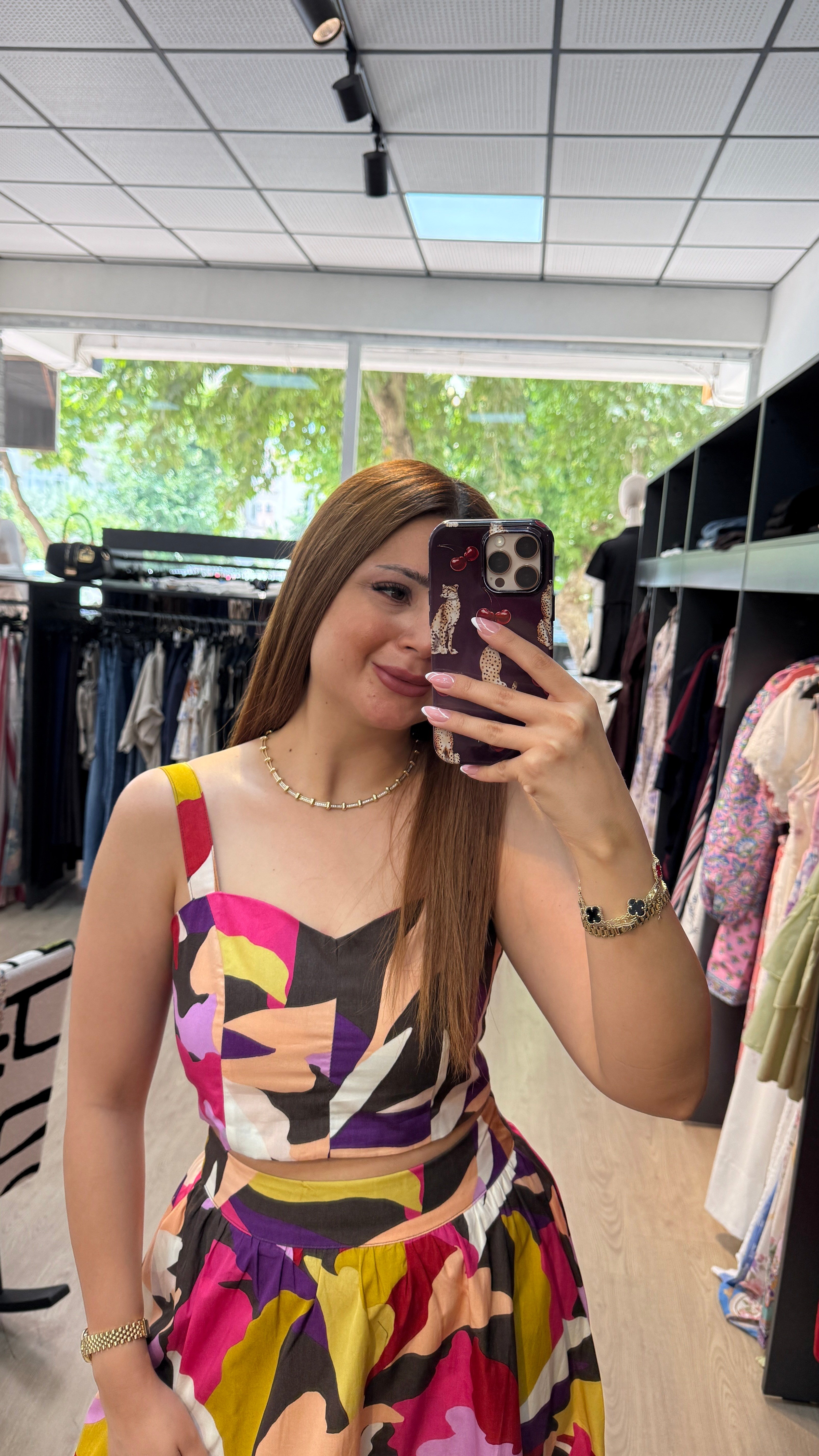 Rengarenk Crop Etek Takım