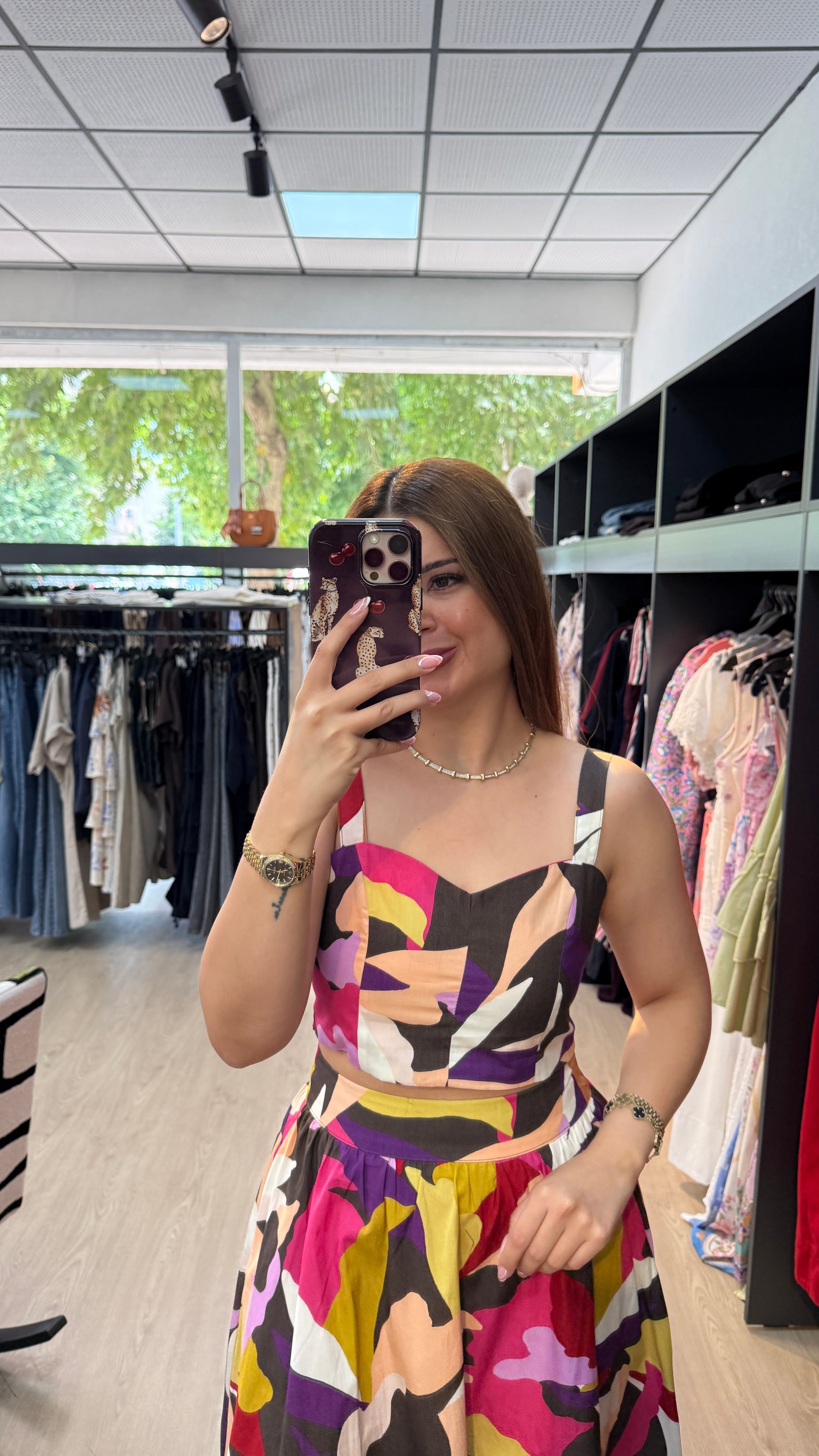 Rengarenk Crop Etek Takım