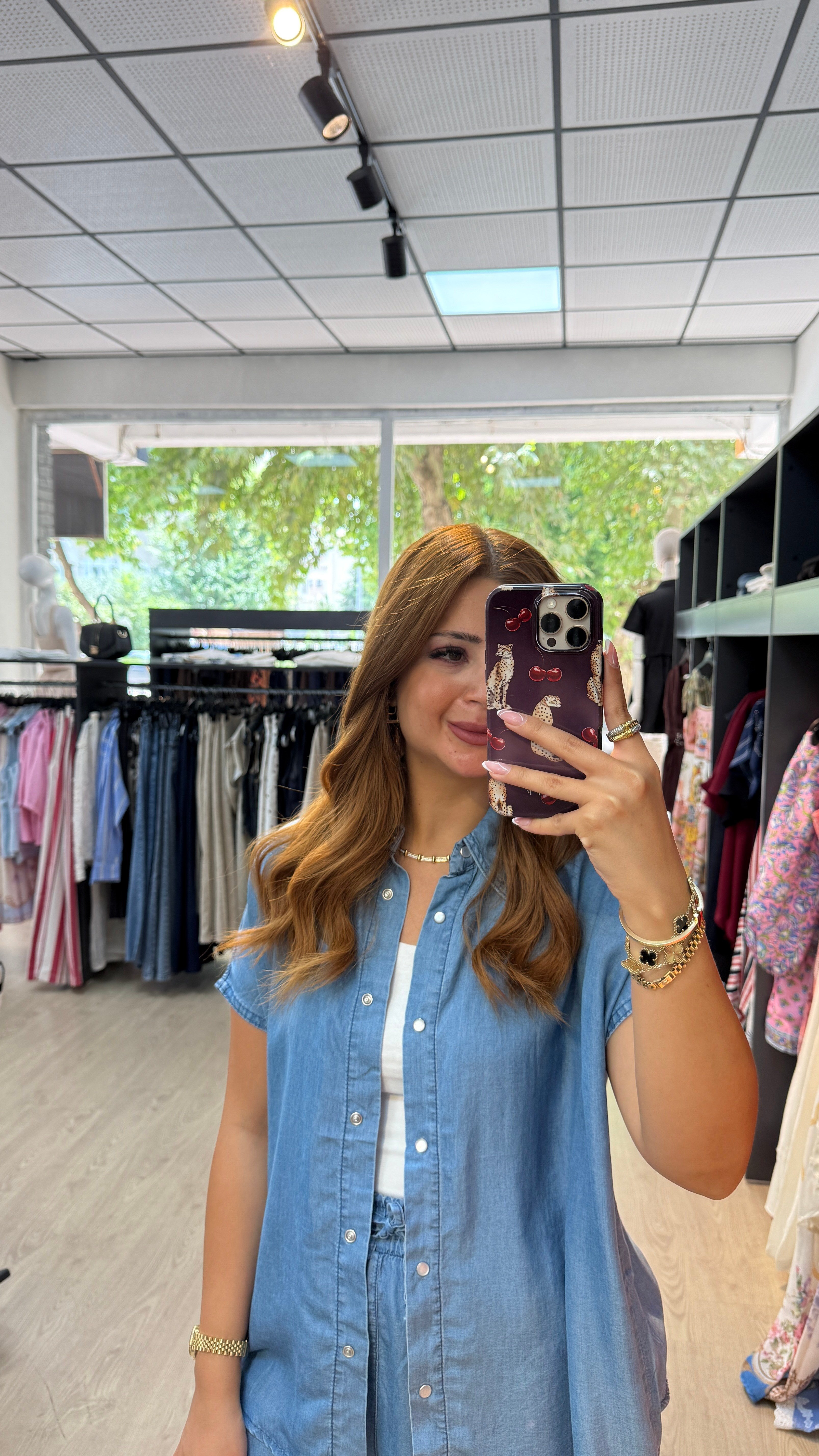 Tensel Kumaş Gömlekli Şortlu Takım