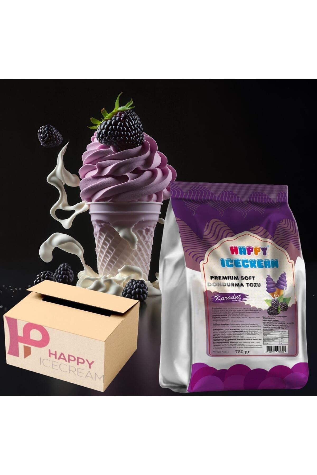Premium Karadut Soft Dondurma Tozu 750 gr x 16'lı
