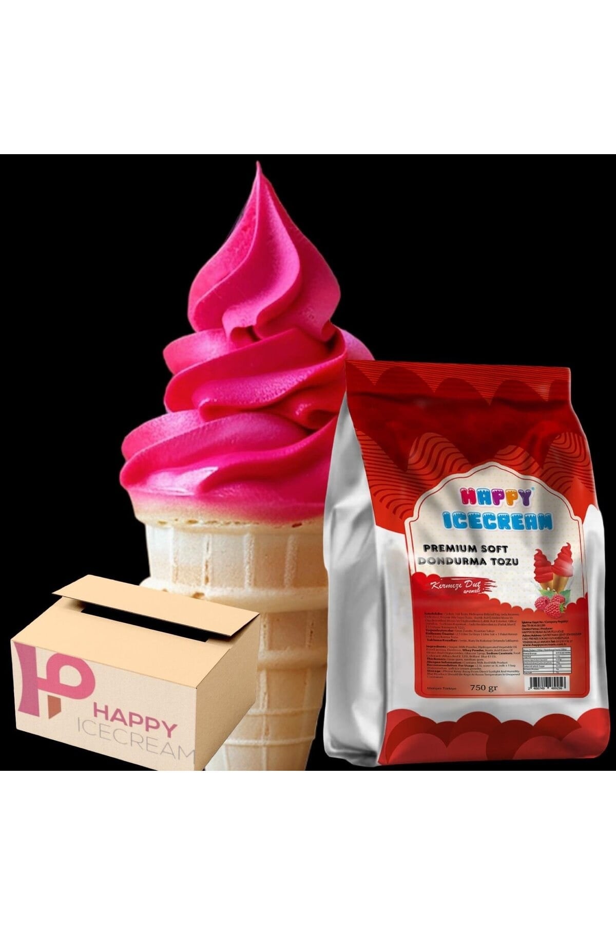 Premium Kırmızı Dut Soft Dondurma Tozu 750 gr x 16'lı
